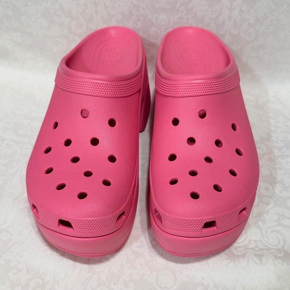 Crocs Siren Clog Size M12 Mens Pink Platform Block Heel Mule Barbiecore